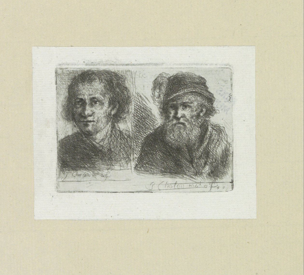 Twee mænd The Compleat Work of Etchings af John Chalon / Oeuvre Complette des Eaux Fortes af Jean Chalon (serietitel) af Jan Chalon