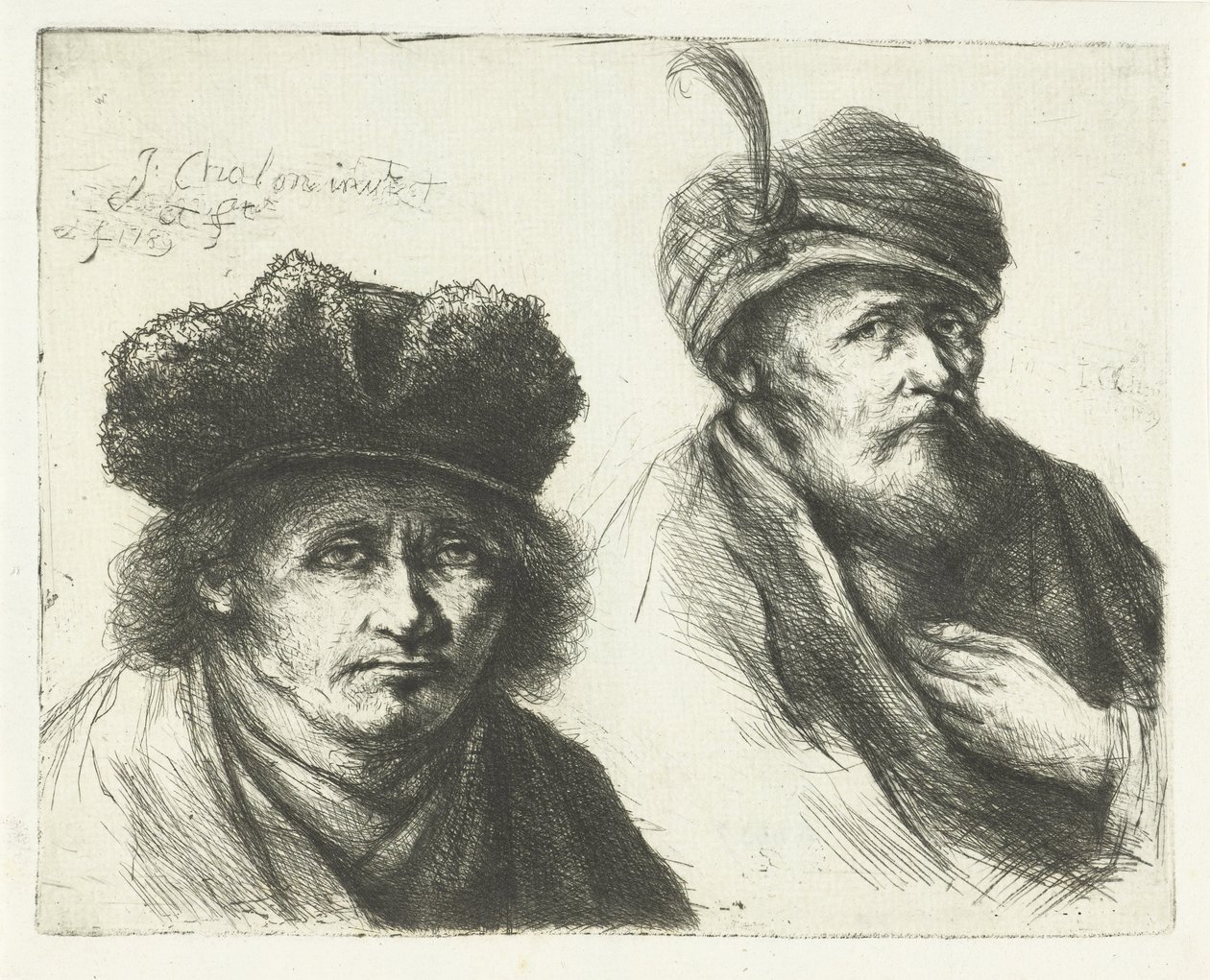 To mænd med hatte og turbaner af Jan Chalon