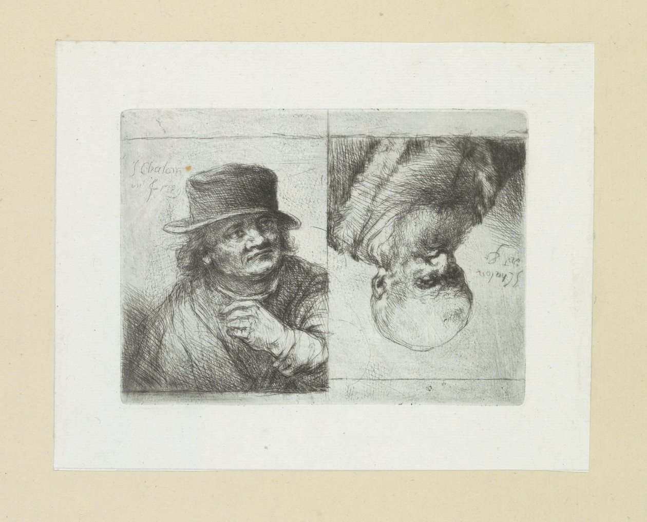 Twee mansportretten The Compleat Work of Etchings af John Chalon / Oeuvre Complette des Eaux Fortes af Jean Chalon (serietitel) af Jan Chalon