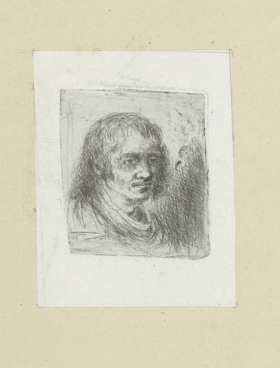 Volwassen man met halflang haar The Compleat Work of Etchings af John Chalon / Oeuvre Complette des Eaux Fortes af Jean Chalon (serietitel) af Jan Chalon