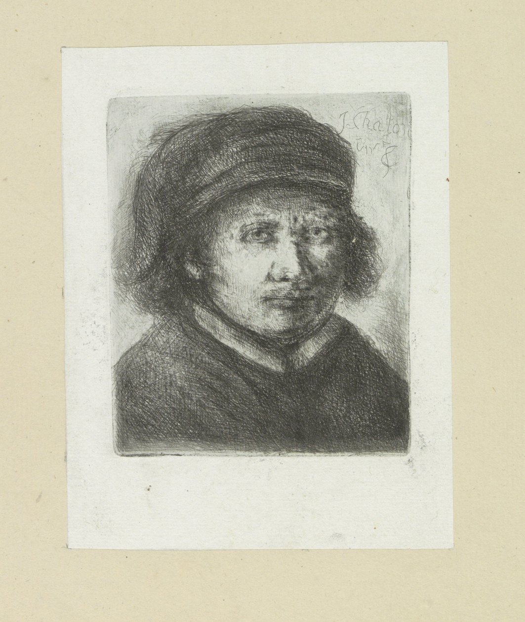 Volwassen mand, naar ret The Compleat Work of Etchings af John Chalon / Oeuvre Complette des Eaux Fortes af Jean Chalon (serietitel) af Jan Chalon
