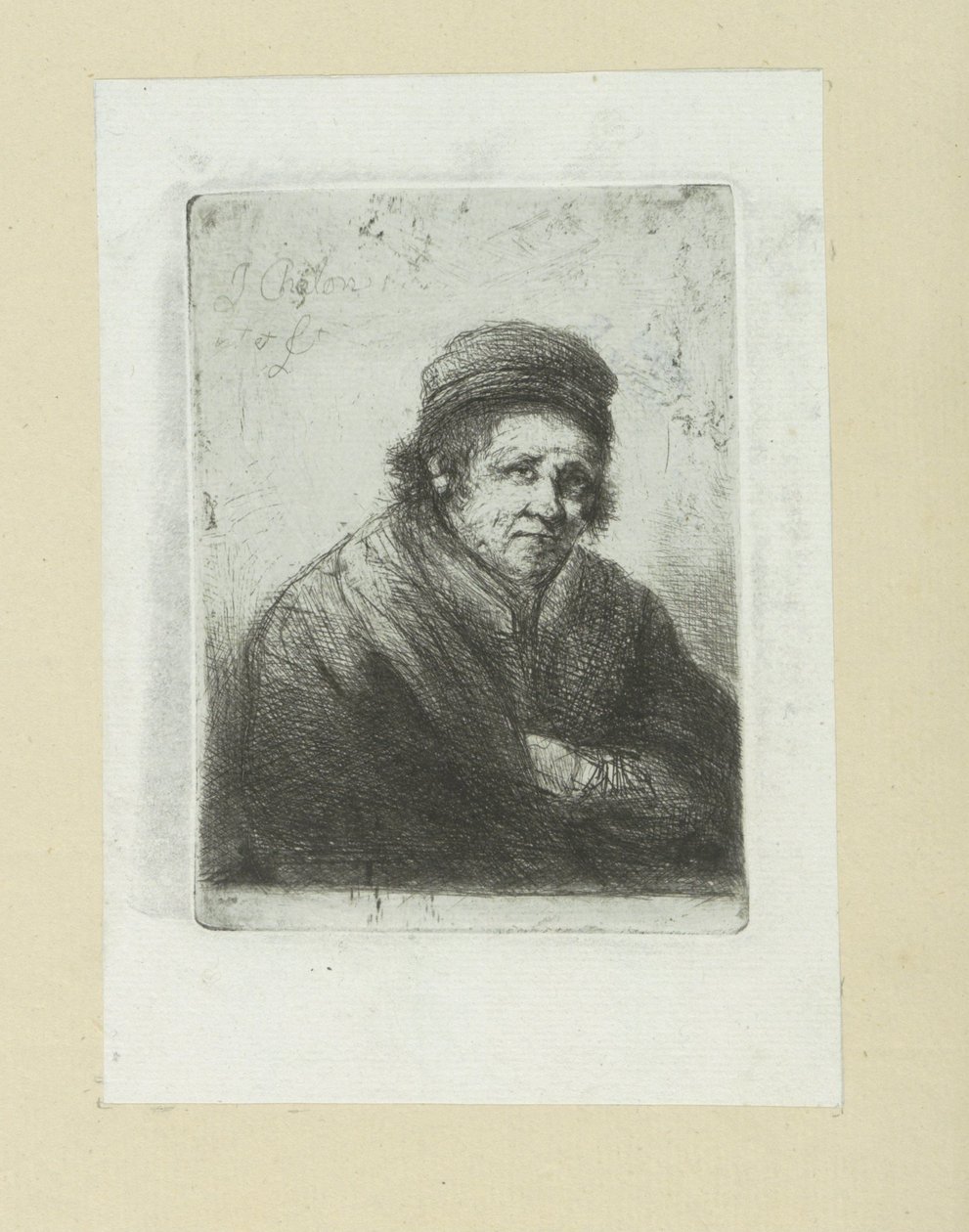 Volwassen mand, naar ret The Compleat Work of Etchings af John Chalon / Oeuvre Complette des Eaux Fortes af Jean Chalon (serietitel) af Jan Chalon