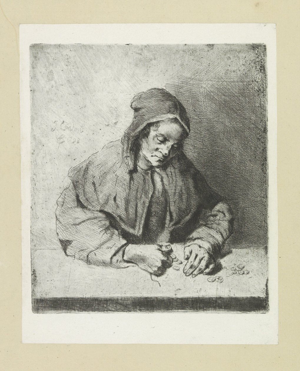 Vrouw die geld fortælle The Compleat Work of Etchings af John Chalon / Oeuvre Complette des Eaux Fortes af Jean Chalon (serietitel) af Jan Chalon