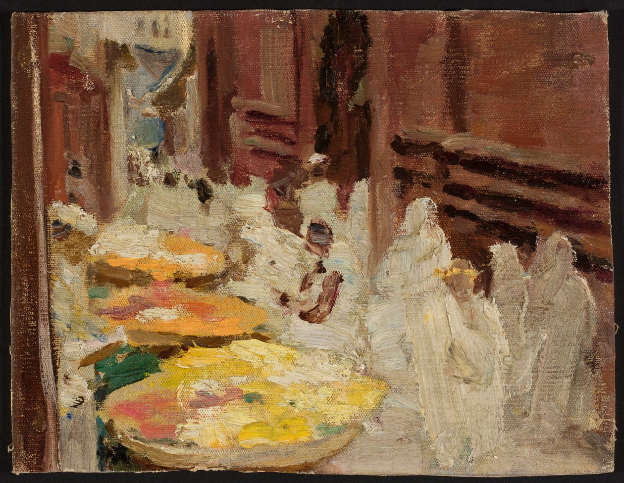 Benares. Blomstermarked til den hellige ko. Fra en rejse til Indien af Jan Ciągliński
