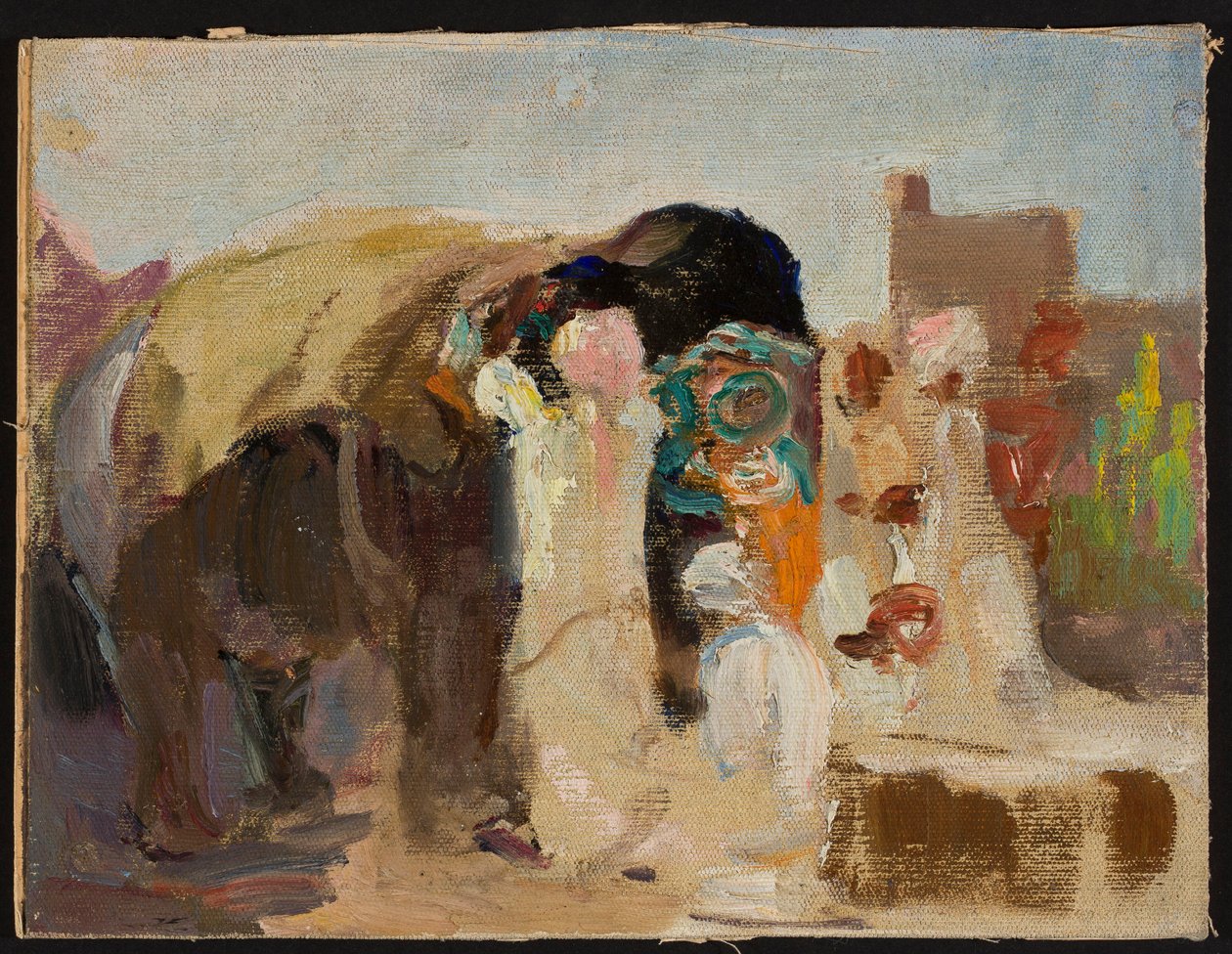 Jaipur - maling af en elefant. Fra en rejse til Indien af Jan Ciągliński