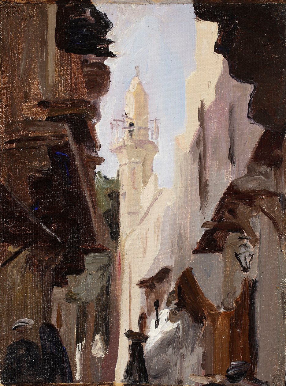 En gade i Kairo. Fra en rejse til Egypten af Jan Ciągliński