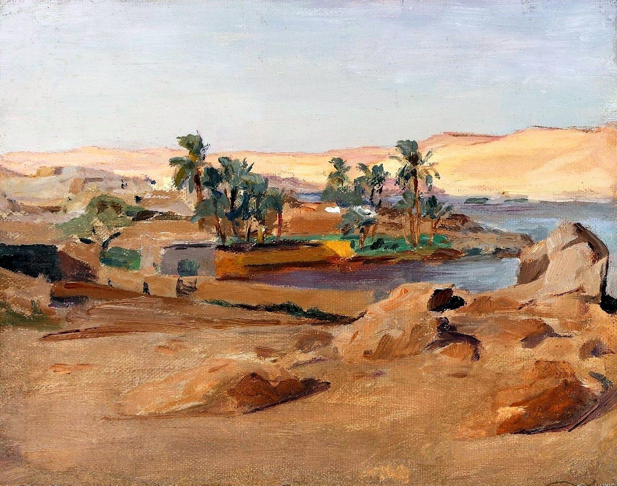 Nilen nær Aswan. Fra rejsen til Egypten af Jan Ciągliński