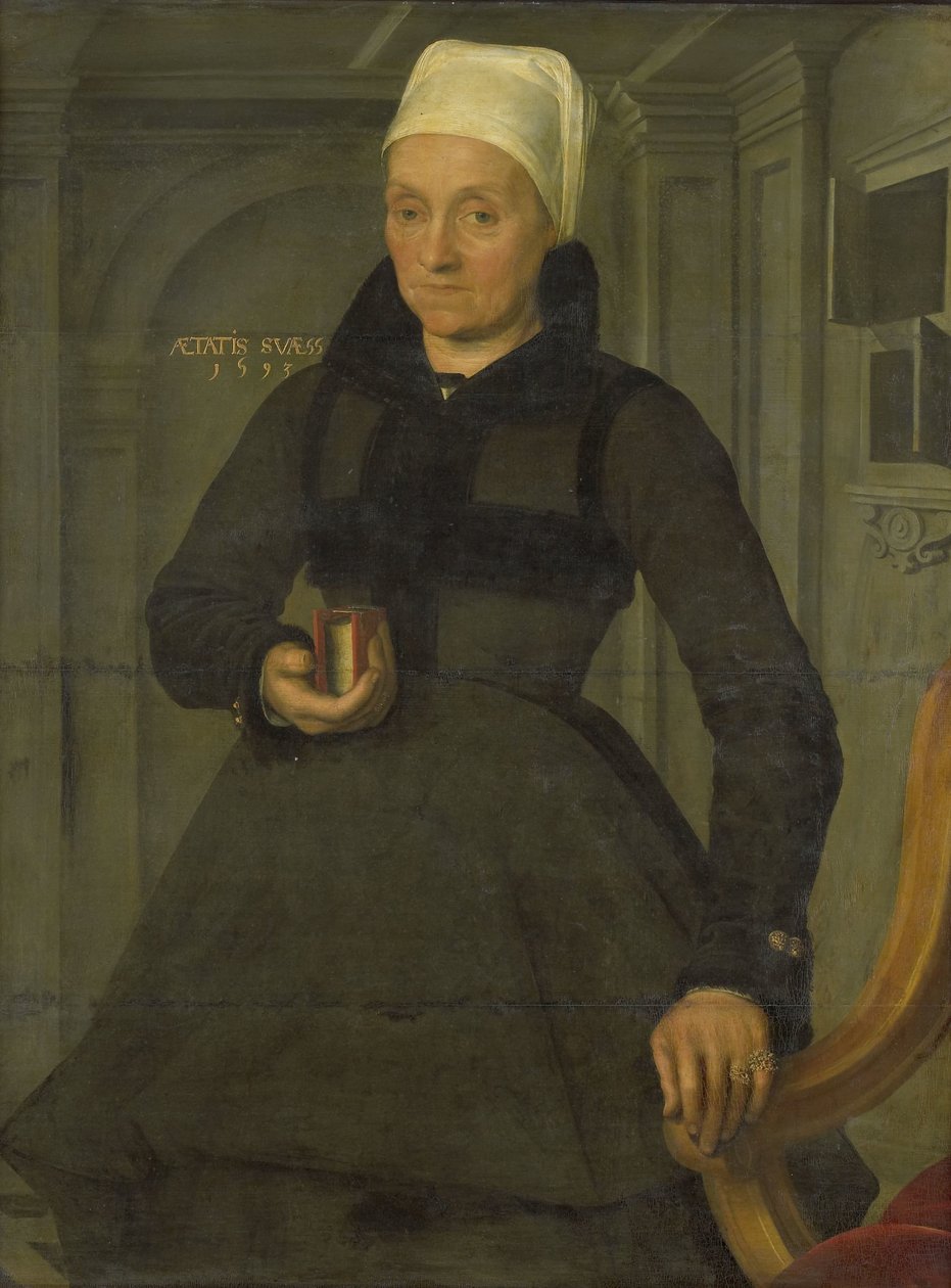 Portræt af Lysbeth Hendriksdr (1536-efter 1603). Hustru til Bartholomeus van der Wiere af Jan Claesz. (attributed to)