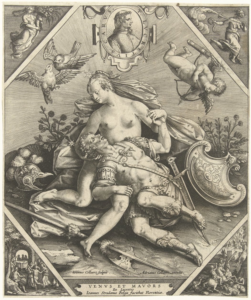 venus på mars Venvs et Mavors (titel på objekt) af Jan Collaert (II)