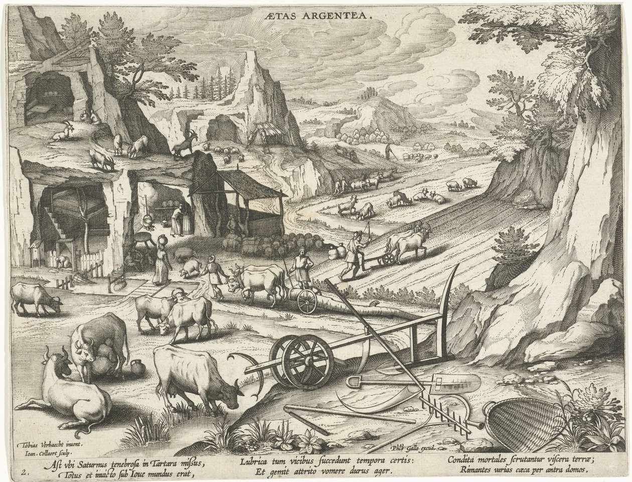 Sølvalder Aetas Argentea (titel på objekt) The Four Ages of Man (serietitel) af Jan Collaert (II)