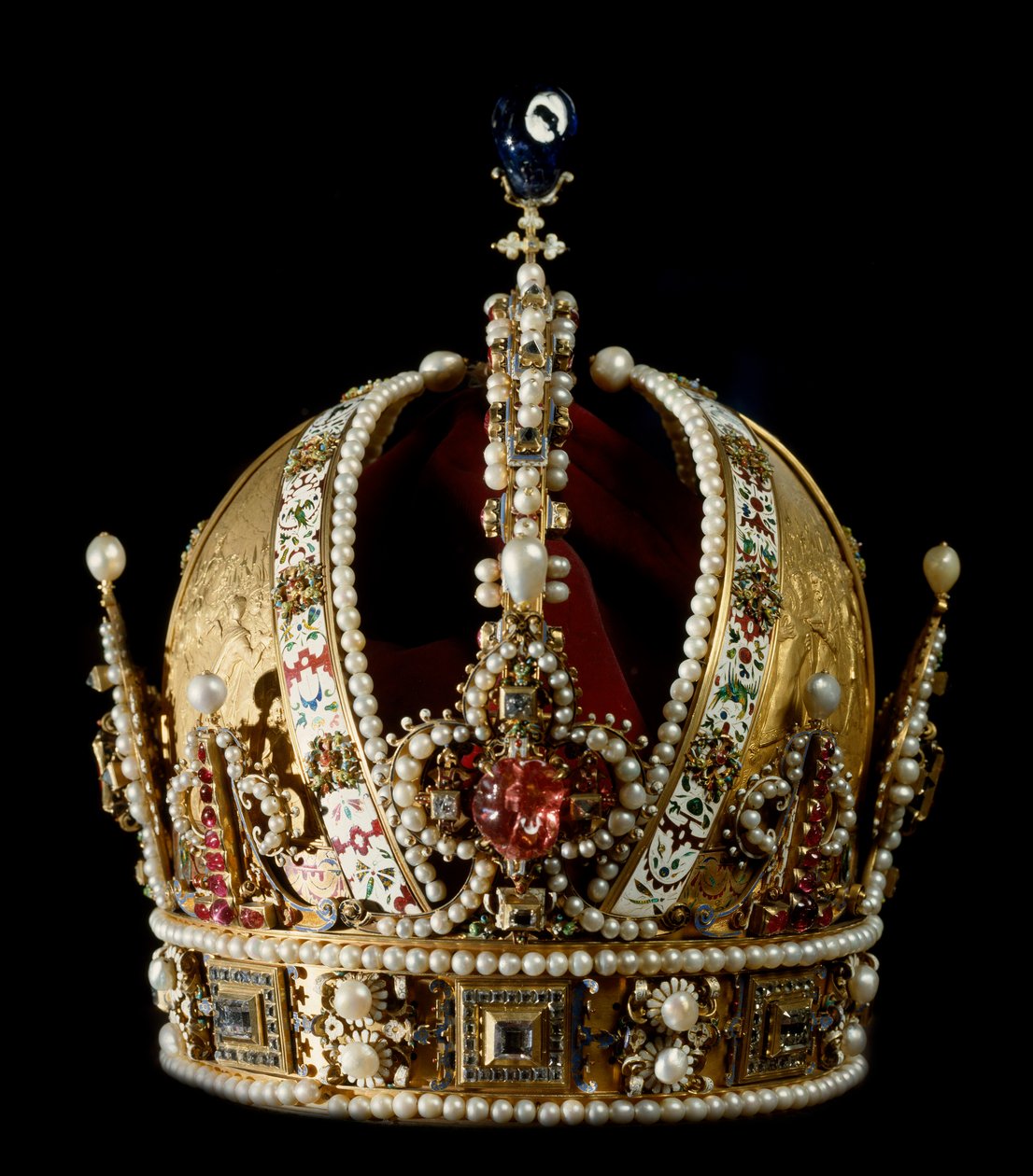 Krone af kejseren af Det Hellige Rige Rodolph II af Habsburg (1552-1612). Tilskrevet guldsmeden Jan Vermeyen (1559-1606) 1602 Wien Kunsthistorisches Museum - Krone af kejseren af Det Hellige Romerske Rige, Rudolf II af Habsurg (1552-1612). Sandsynligvis af Jan Cornelisz Vermeyen
