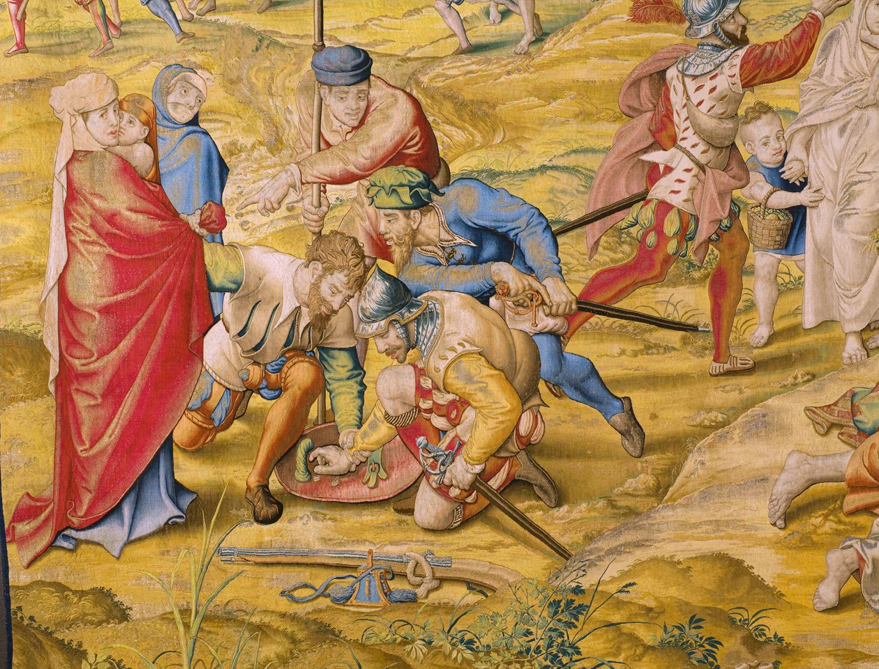 flamsk gobelin. Serien The conquest of Tunis: Take of Tunis. Tegneren Jan Cornelisz Vermeyen. Studio Willem de Pannemaker, Bruxelles. Ca 1545. Detalje. af Jan Cornelisz Vermeyen