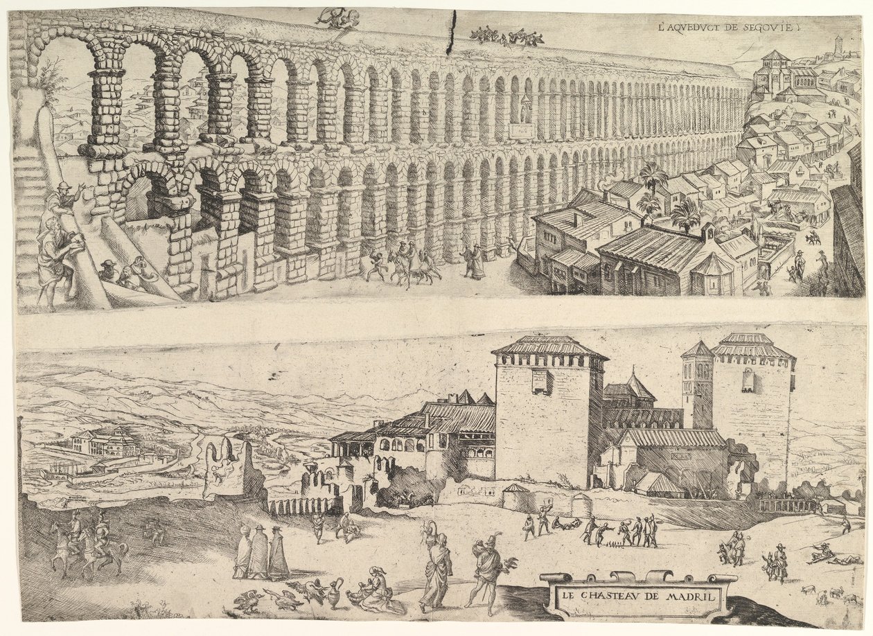 Akvædukten ved Segovia og Madrids slot, 1500-1599. af Jan Cornelisz Vermeyen