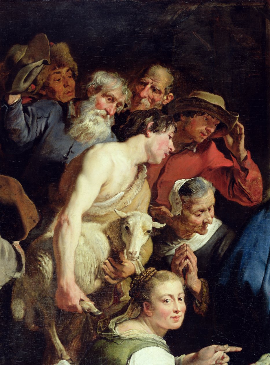 Hyrdernes tilbedelse, efter 1628 (detalje af 247420) af Jan Cossiers