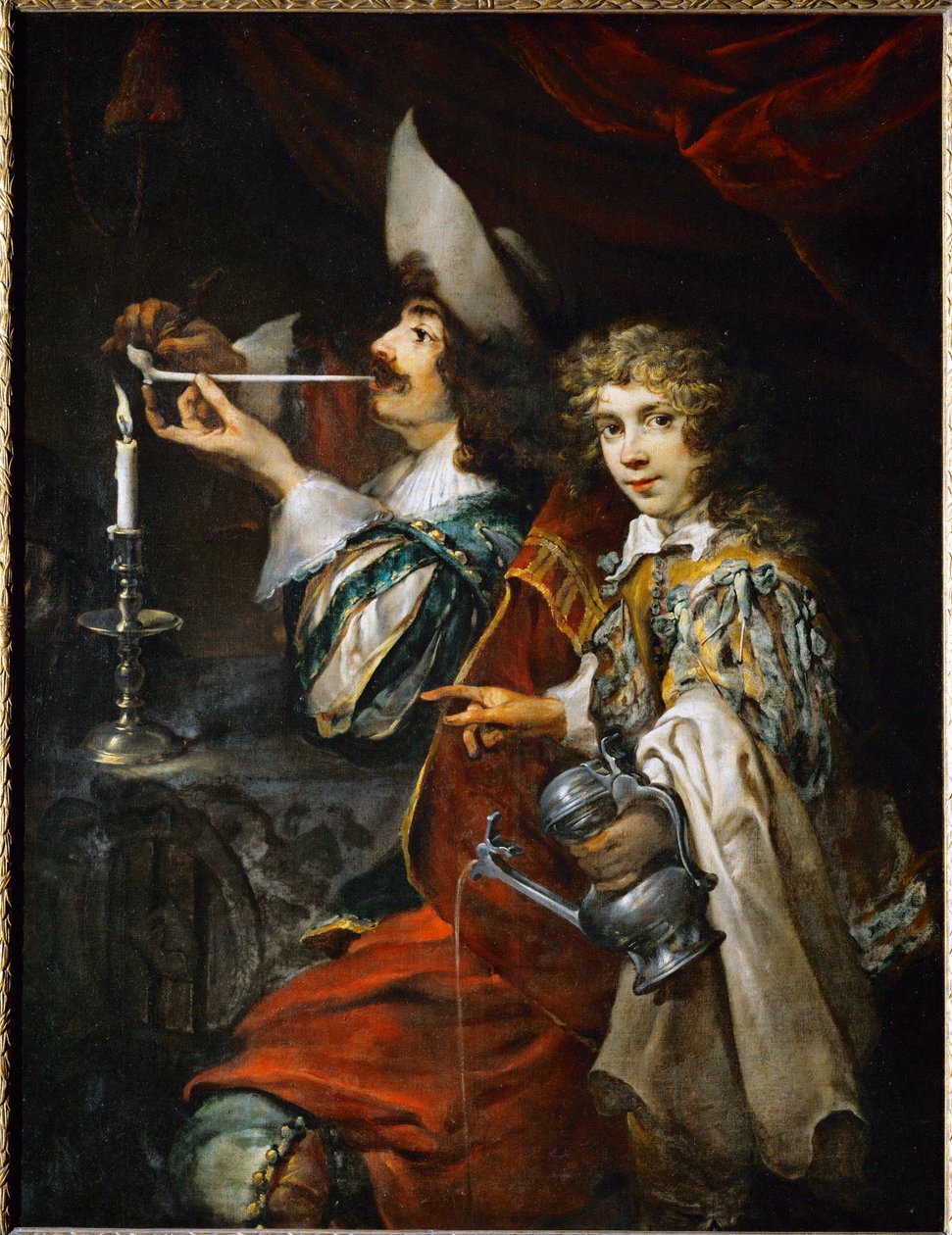 The smoker (olie på lærred) af Jan Cossiers