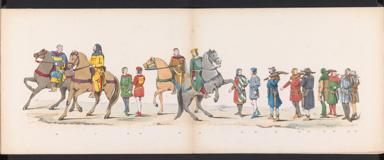 Masquerade of the Leiden Students, 1865 (plade 10) Udklædt procession afholdt af medlemmerne af Leidens studentkorps den 6. juni 1865 til fejring af 290-året for Leidsche Hoogeschool, skildrer: hollændernes indtog b. af Jan Daniël Cornelis Carel Willem baron de Constant Rebecque