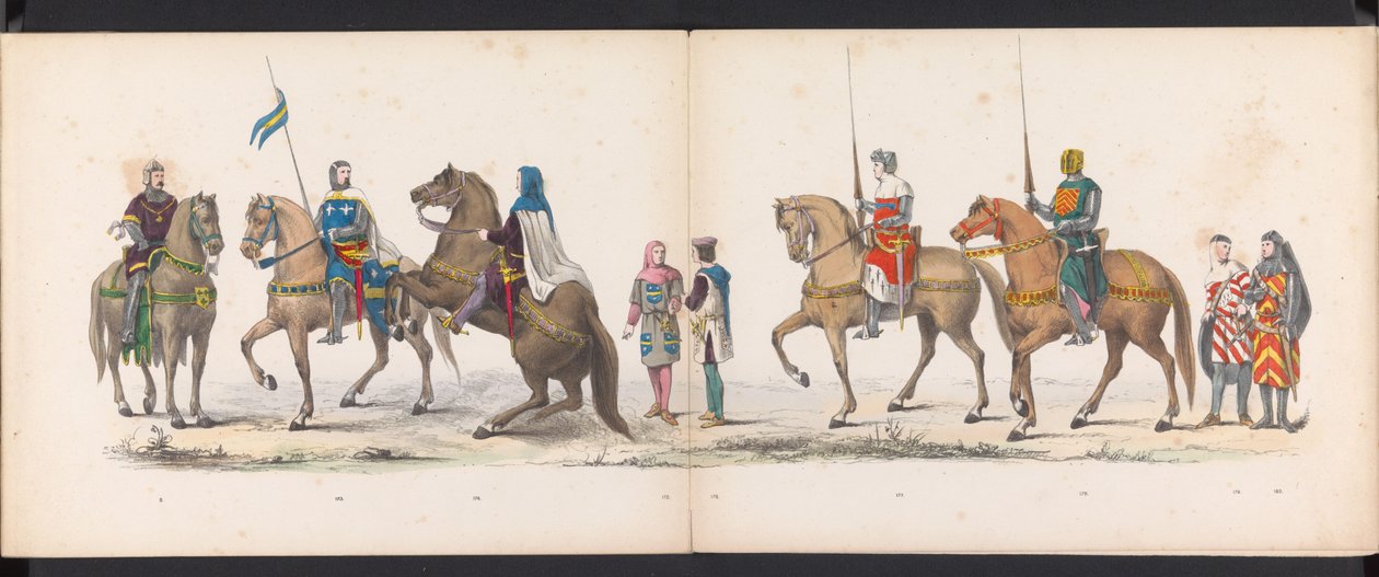Masquerade of the Leiden Students, 1865 (plade 14) Udklædt procession holdt af medlemmerne af Leidens studentkorps den 6. juni 1865 til fejring af 290-året for Leidsche Hoogeschool, skildrer: hollændernes indtog b. af Jan Daniël Cornelis Carel Willem baron de Constant Rebecque