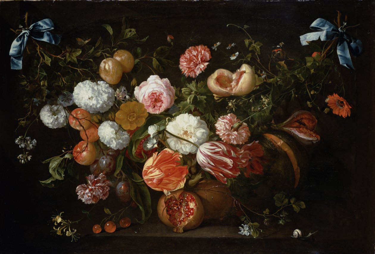 En krans af blomster af Jan Davidsz de Heem