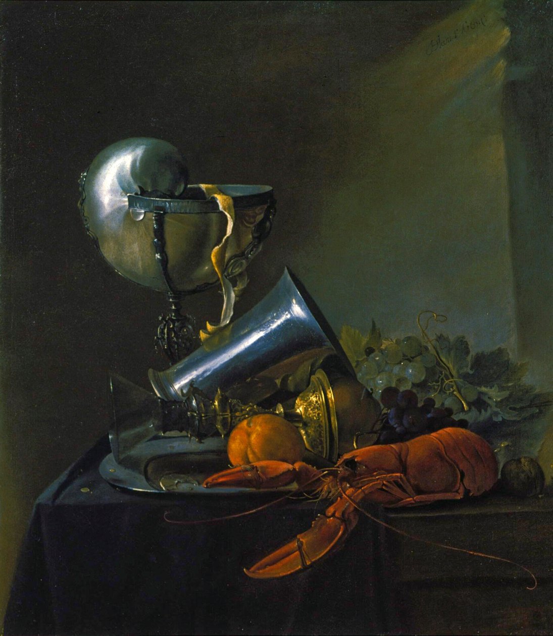 Stilleben med hummer og Nautilus-bæger af Jan Davidsz. de Heem