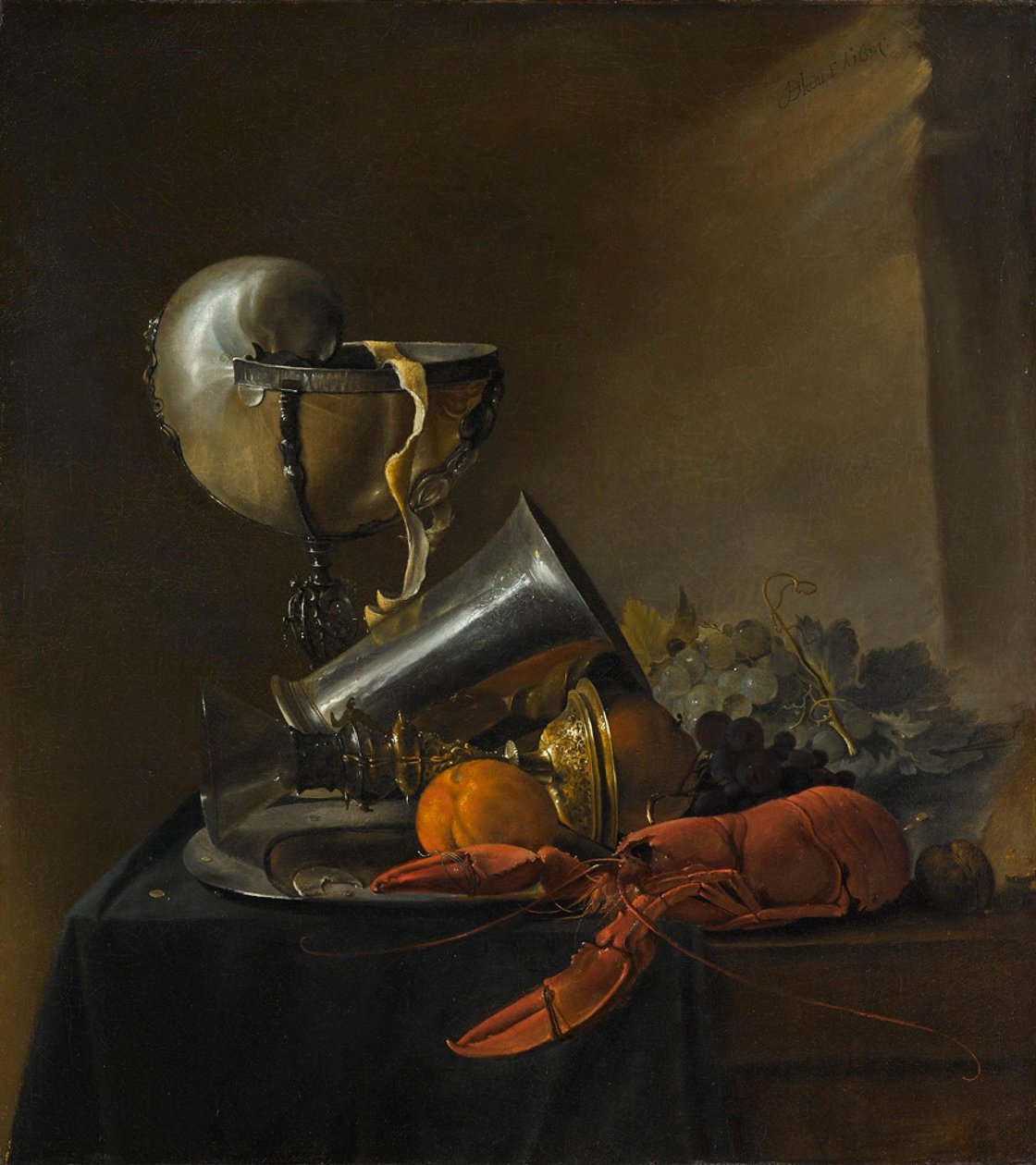 Stilleben med hummer og Nautilus-bæger af Jan Davidsz. de Heem