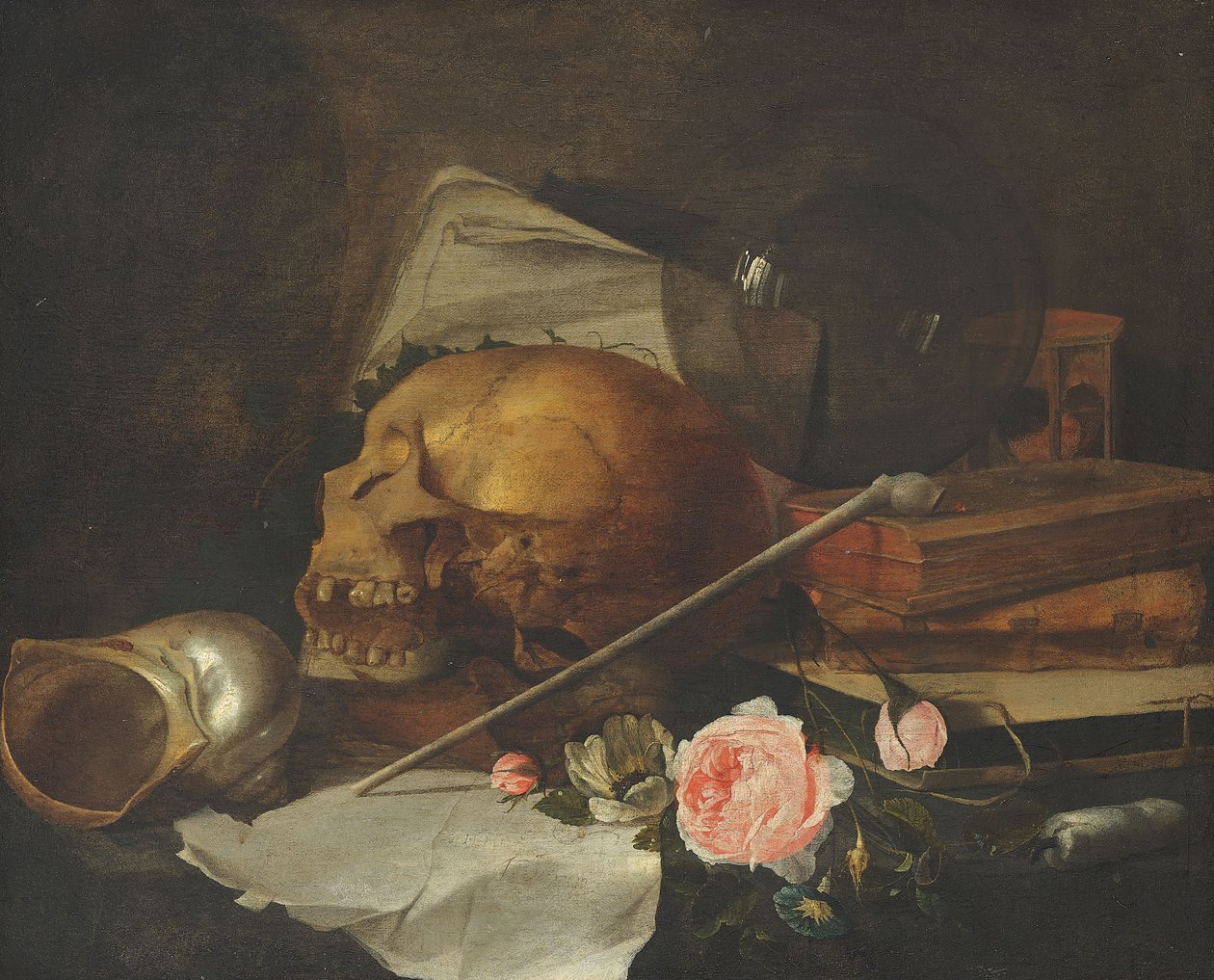 Stilleben med kranium, ca. 1650 (olie på lærred) af Jan Davidsz. de Heem