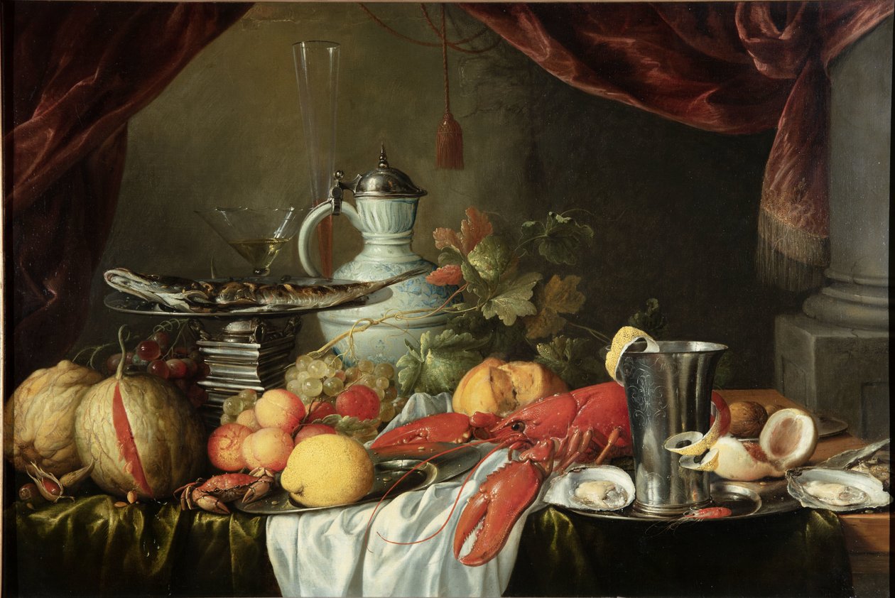 Stilleben med en hummer og et sølvbæger af Jan Davidsz. de Heem