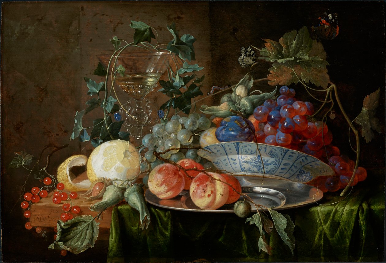 Stilleben med frugt og et glas à la mode de Venise, ca 1652. af Jan Davidsz de Heem