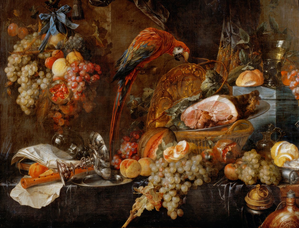 Stilleben med en papegøje af Jan Davidsz de Heem