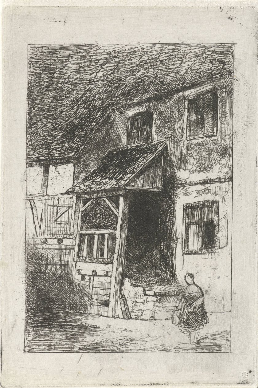 Facade på et hus med overdækket indgang af Jan Diederikus Kruseman