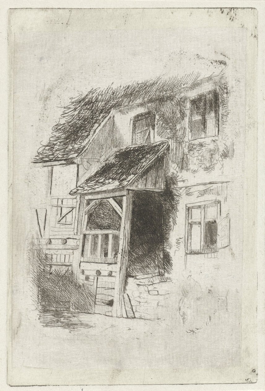 Facade på et hus med overdækket indgang af Jan Diederikus Kruseman