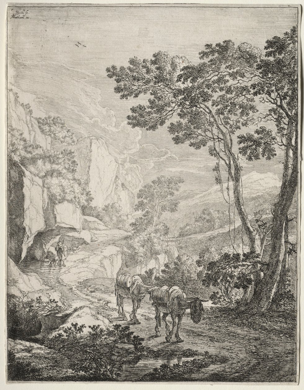 De to Muler. Rocca Aquatico nær Ancona. af Jan Dirksz Both