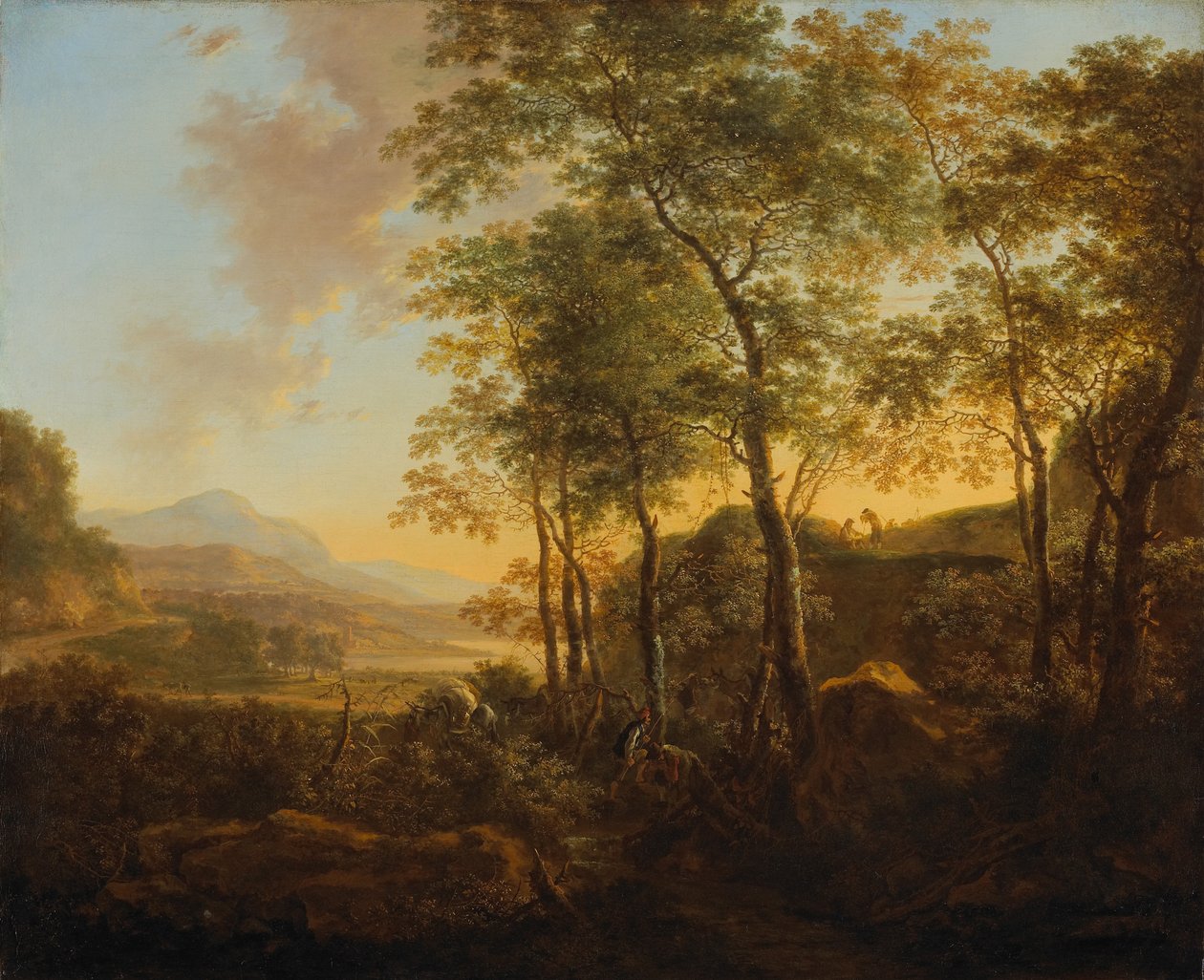 Skovklædt bjergskråning med udsigt, ca. 1645 af Jan Dirksz Both