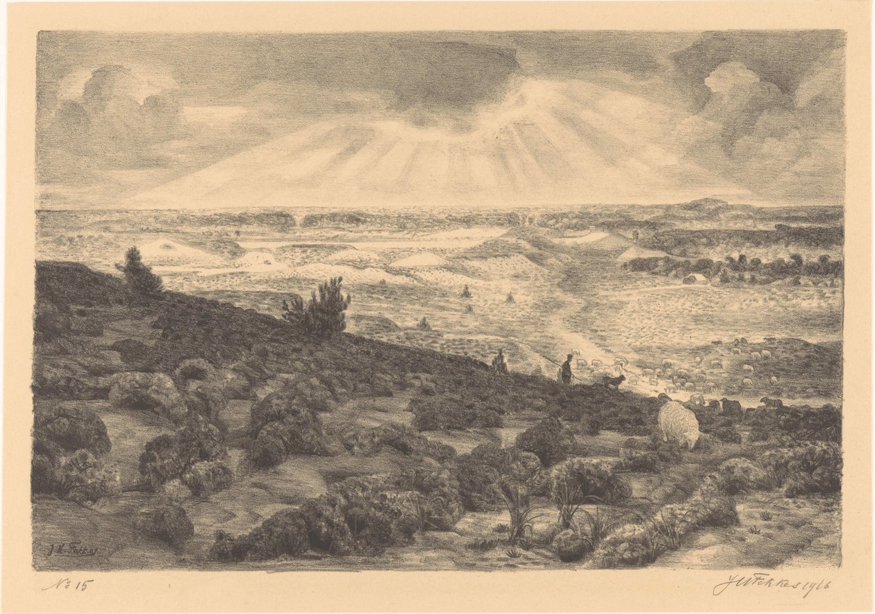 Hede ved Laren af Jan Fekkes (signed by artist)