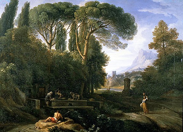Klassisk landskab (olie på lærred) af Jan Frans van Bloemen