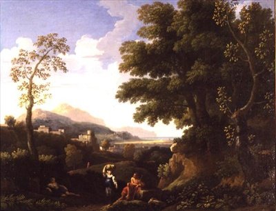 Klassisk Landskab med Figurer af Jan Frans van Bloemen