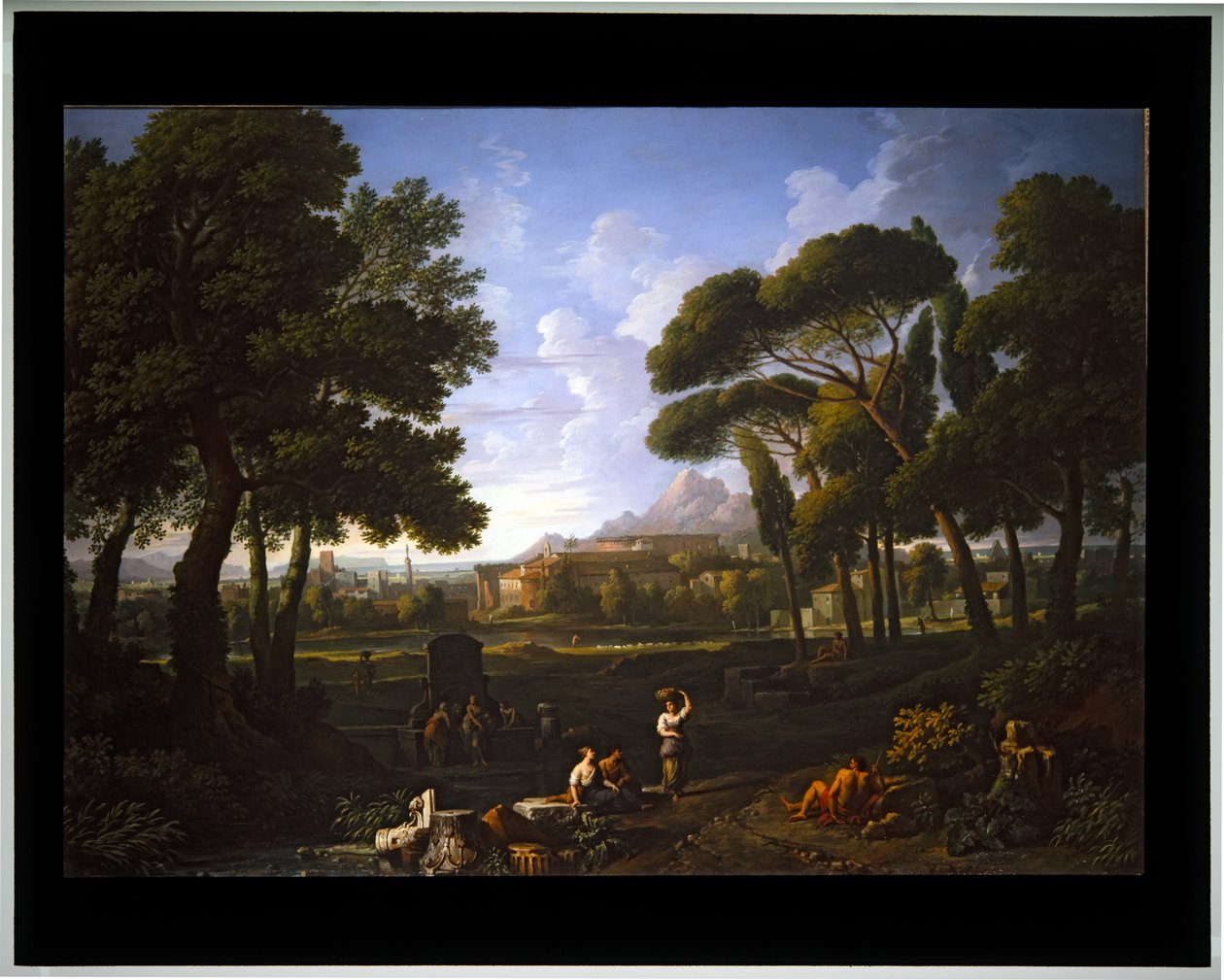 Landskabsfantasi med udsigt over Rom (lærred) af Jan Frans van (1662 1749) Bloemen