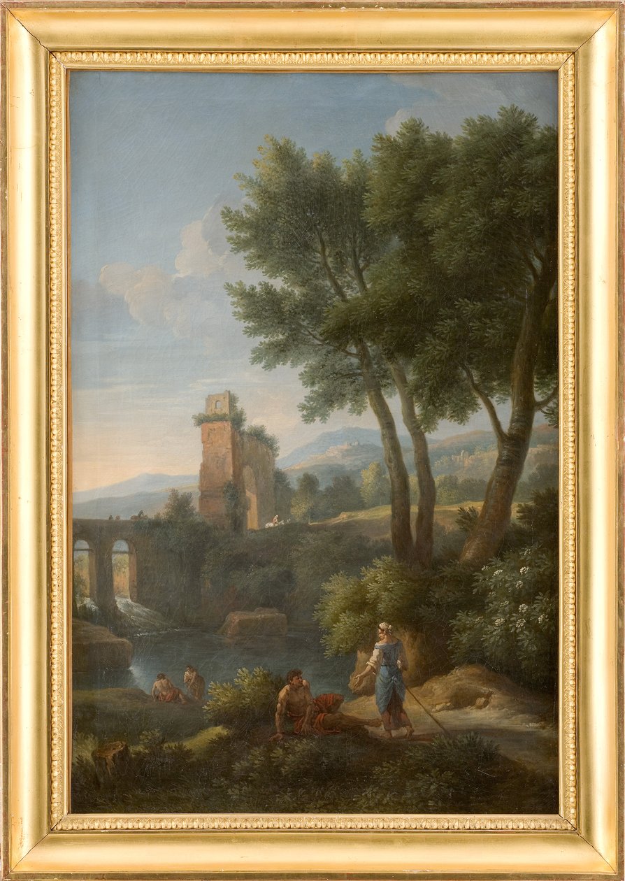 Landskab ved broen af Jan Frans van Bloemen