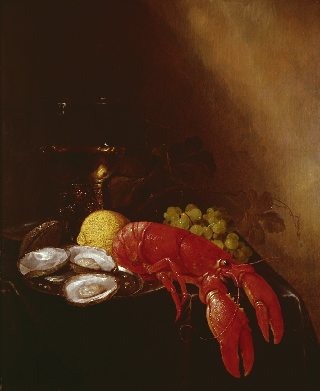 Stilleben med hummer af Jan Frans van Son