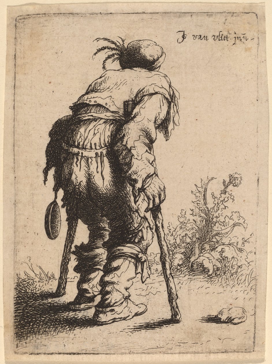 Tigger med to krykker, 1632. af Jan Georg van Vliet