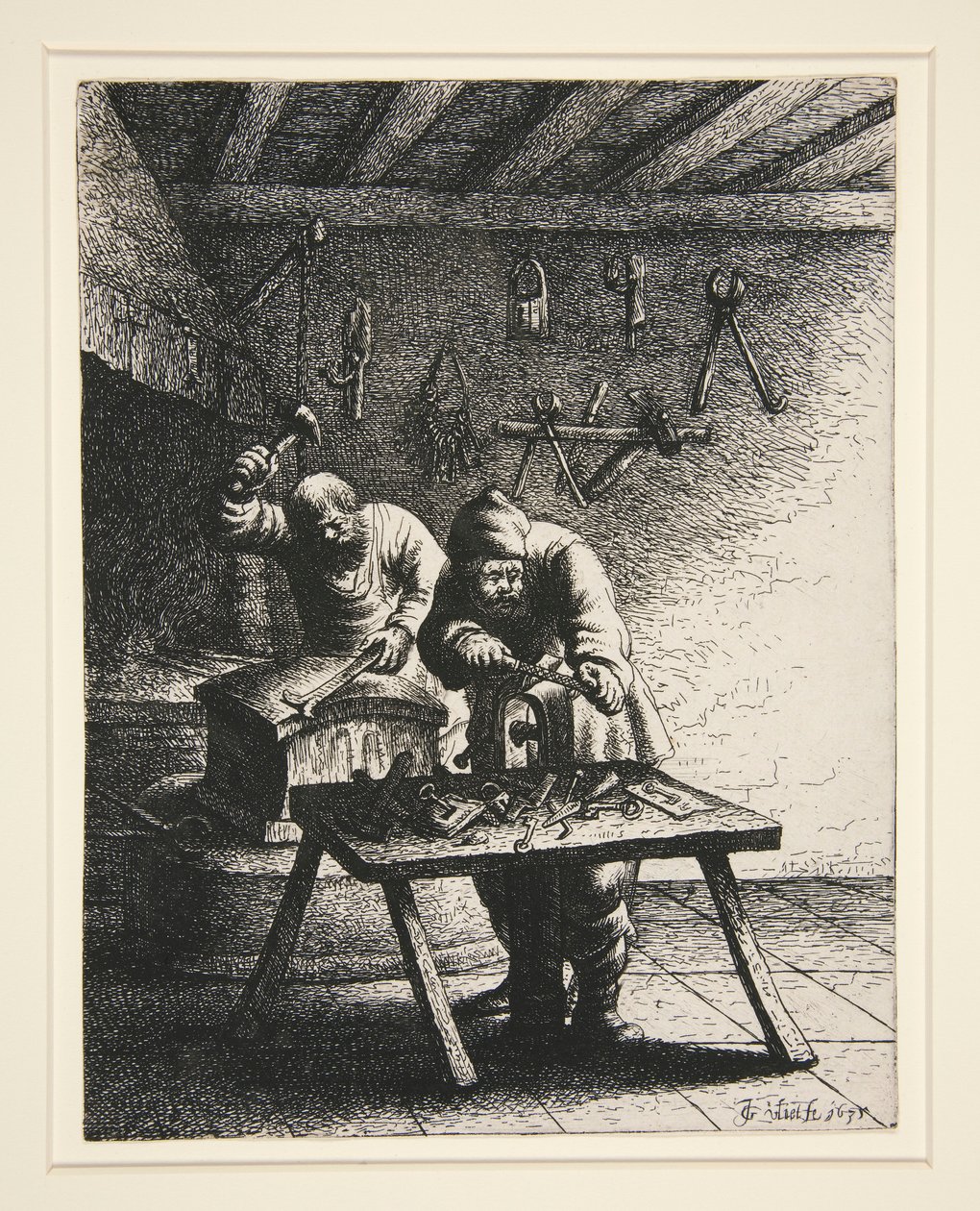 Låsesmede, fra en serie på 18 håndværk og håndværk af Jan Georg van Vliet