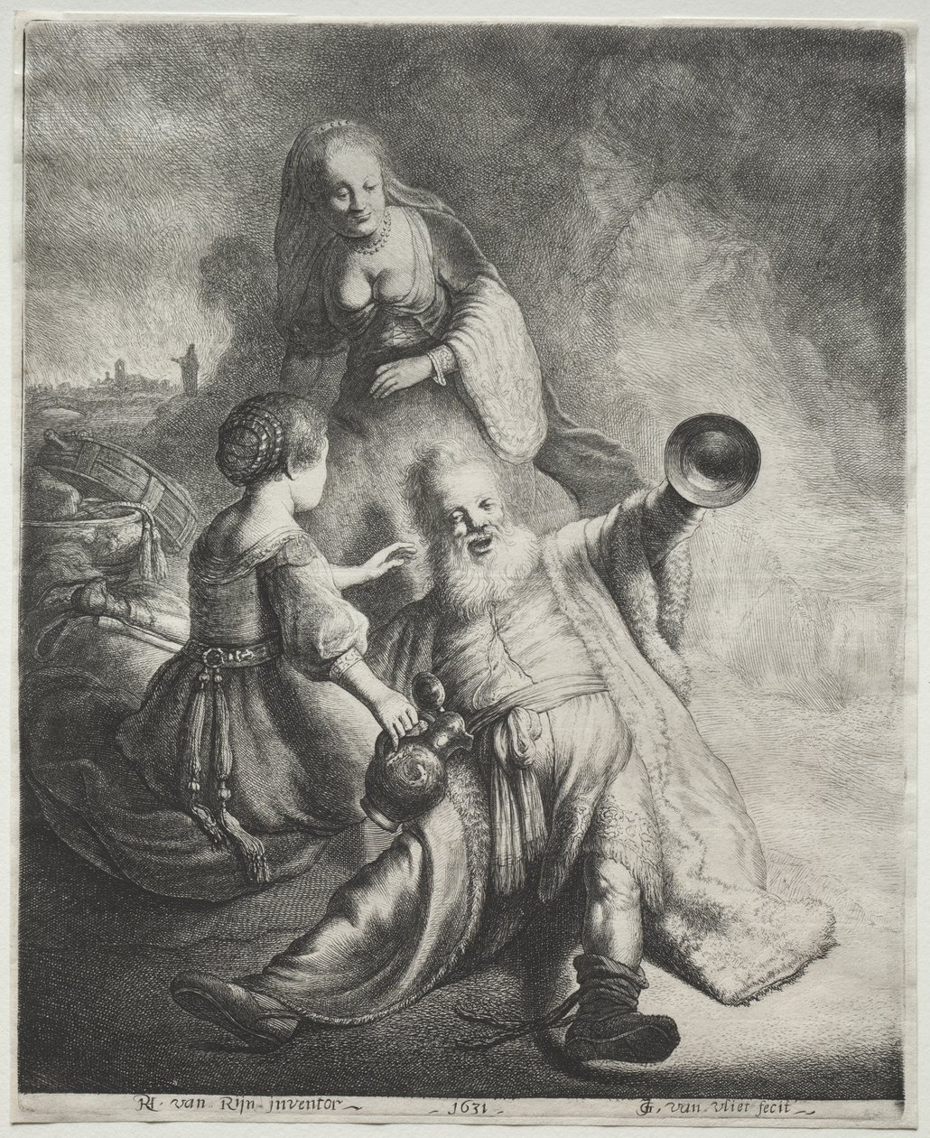 Lot og hans døtre af Jan Georg van Vliet