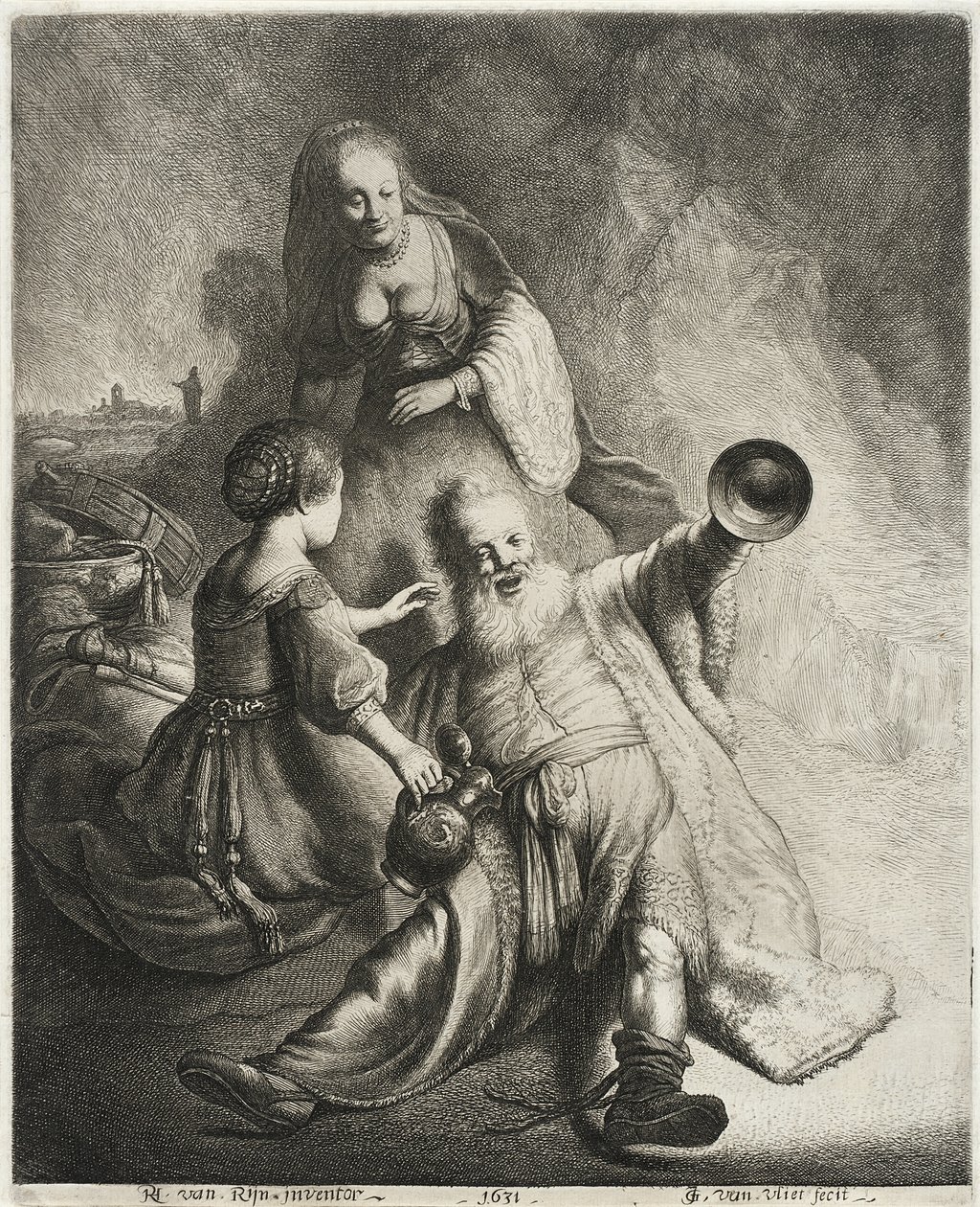 Lot og hans døtre, 1631 af Jan Georg van Vliet