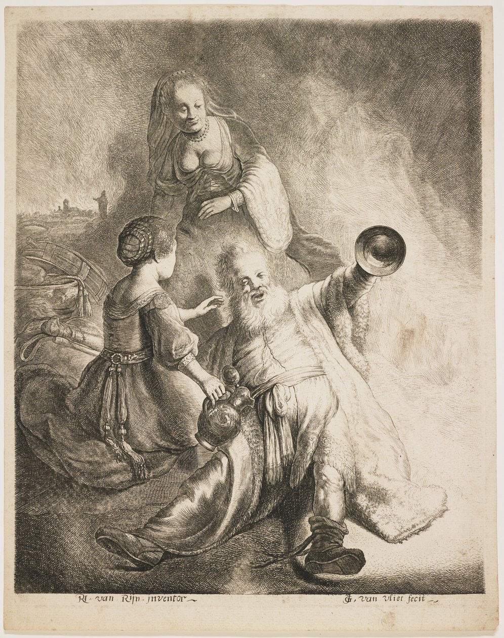 Lot og hans døtre, 1631 af Jan Georg van Vliet