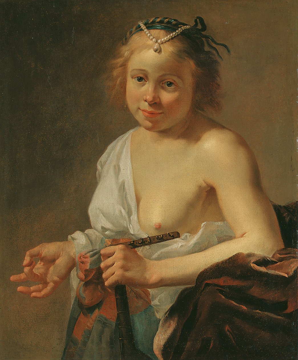 En kurtisane med en lut af Jan Gerritsz. van Bronckhorst