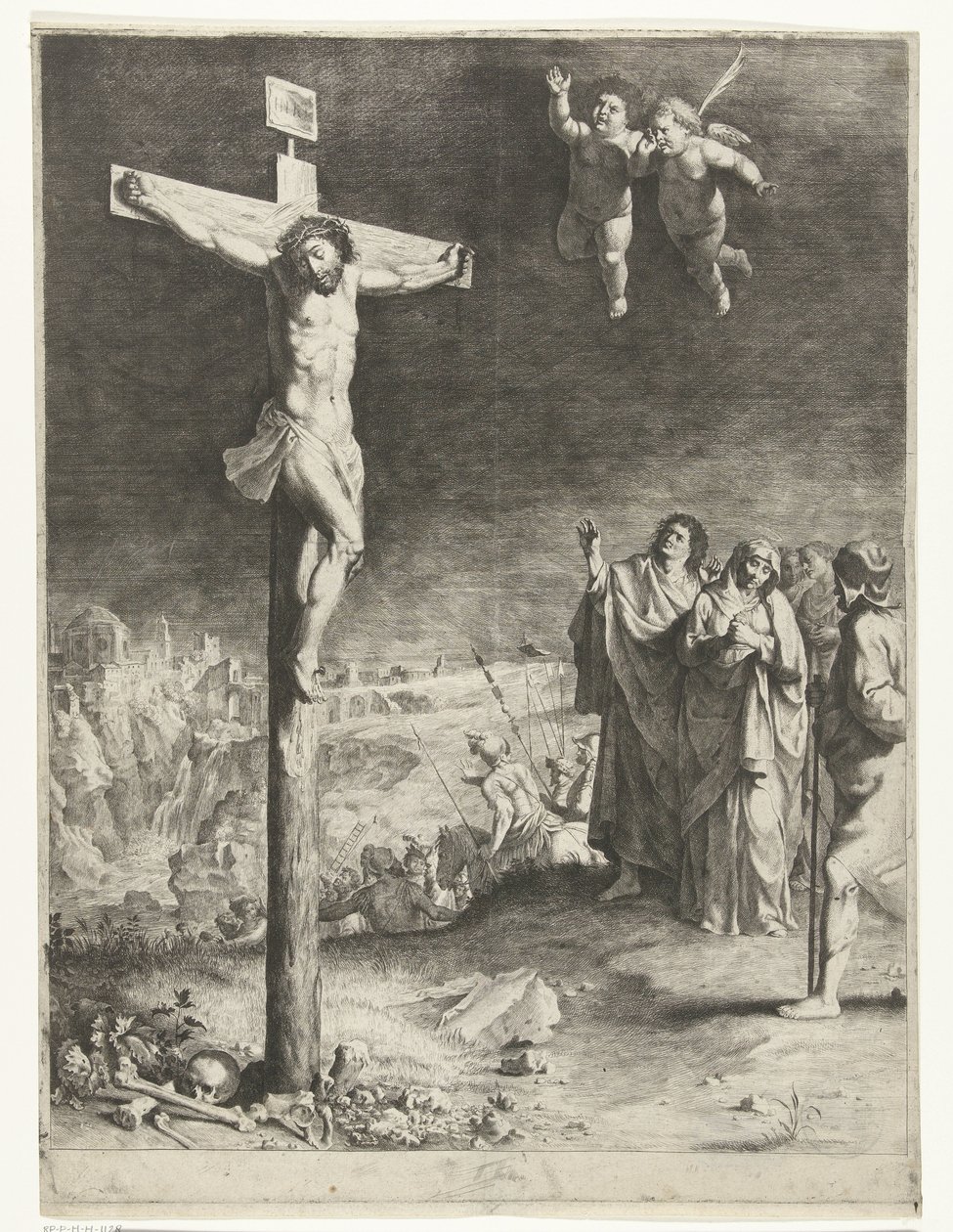 Kristus på korset med sørgende Maria og Johannes af Jan Gerritsz. van Bronckhorst