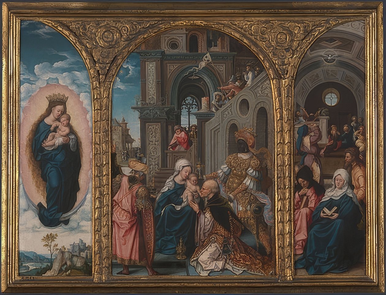 Tilbedelse af Magi af Jan Gossaert