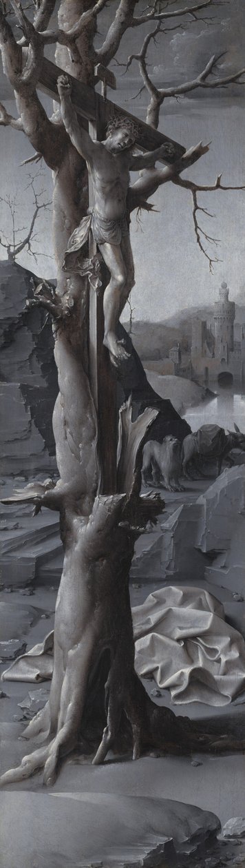 Saint Jerome Penitent [venstre panel] af Jan Gossaert