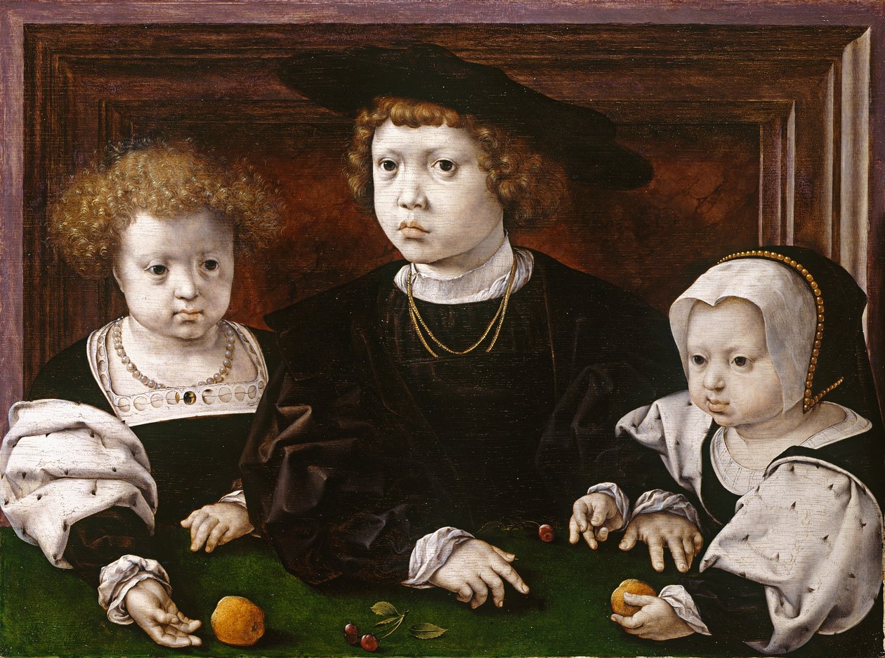 De tre børn af Christian II af Danmark (Dorothea, John og Christina) af Jan Gossaert