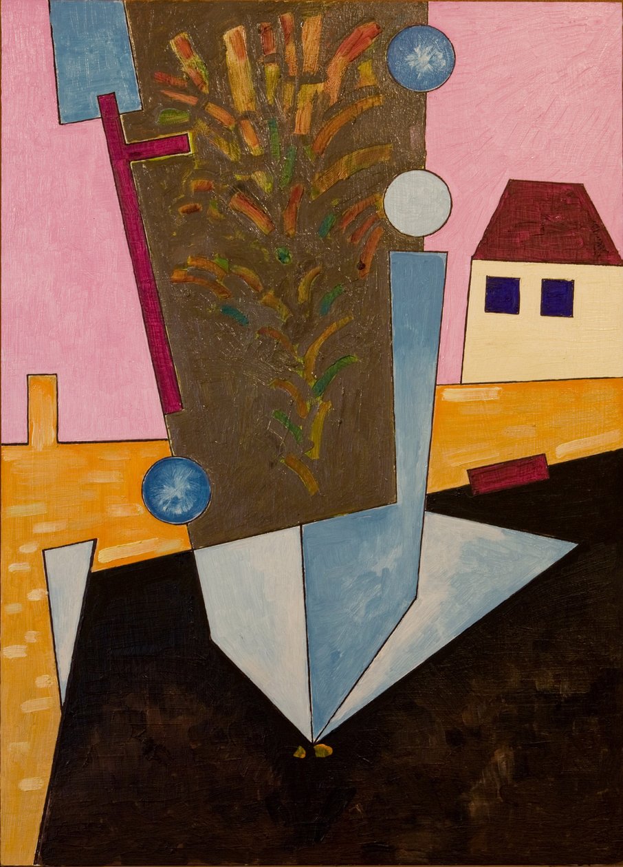 Efter solnedgang blomstrer asfalten, 2007 (olie på træ) af Jan Groneberg
