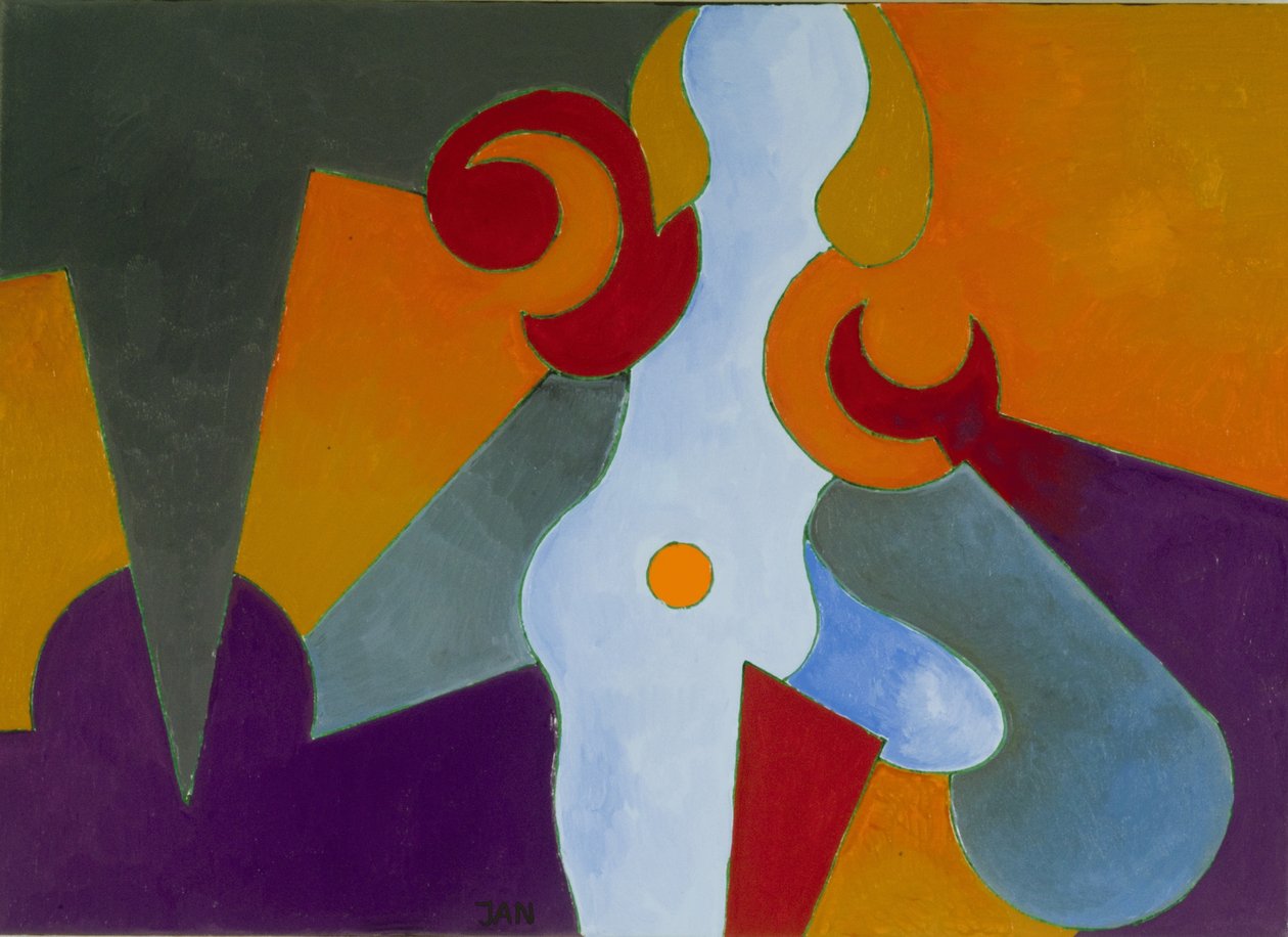 Blue Pin-Up Girl, 2009 (olie på lærred) af Jan Groneberg